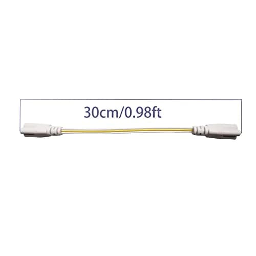 Faoyliye T5 T8 Tube Connector Cords 30cm (0.98ft) 3-Pin Female to Female Extension Cable (10-Pack) | Integrated LED Tube Dual Connector thumbnail 2