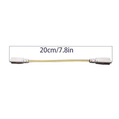 Faoyliye T5 T8 Tube Connector Cords 20cm (7.8in) 10-Pack | 3-Pin Female to Female LED Extension Cable thumbnail 2