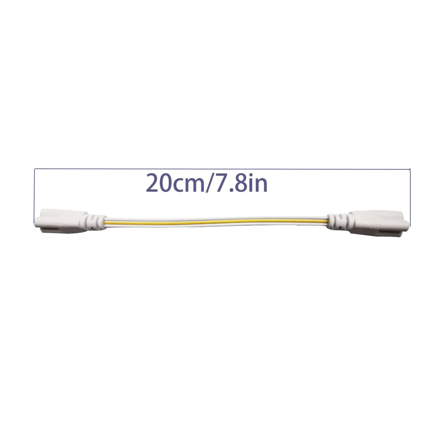 Faoyliye T5 T8 Tube Connector Cords 20cm (7.8in) 10-Pack | 3-Pin Female to Female LED Extension Cable - view 2