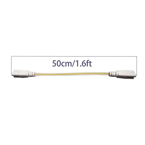 Faoyliye T5 T8 Tube Connector Cords 50cm (1.6ft) | 10-Pack Female to Female Extension Cable for Integrated LED Tubes thumbnail 2