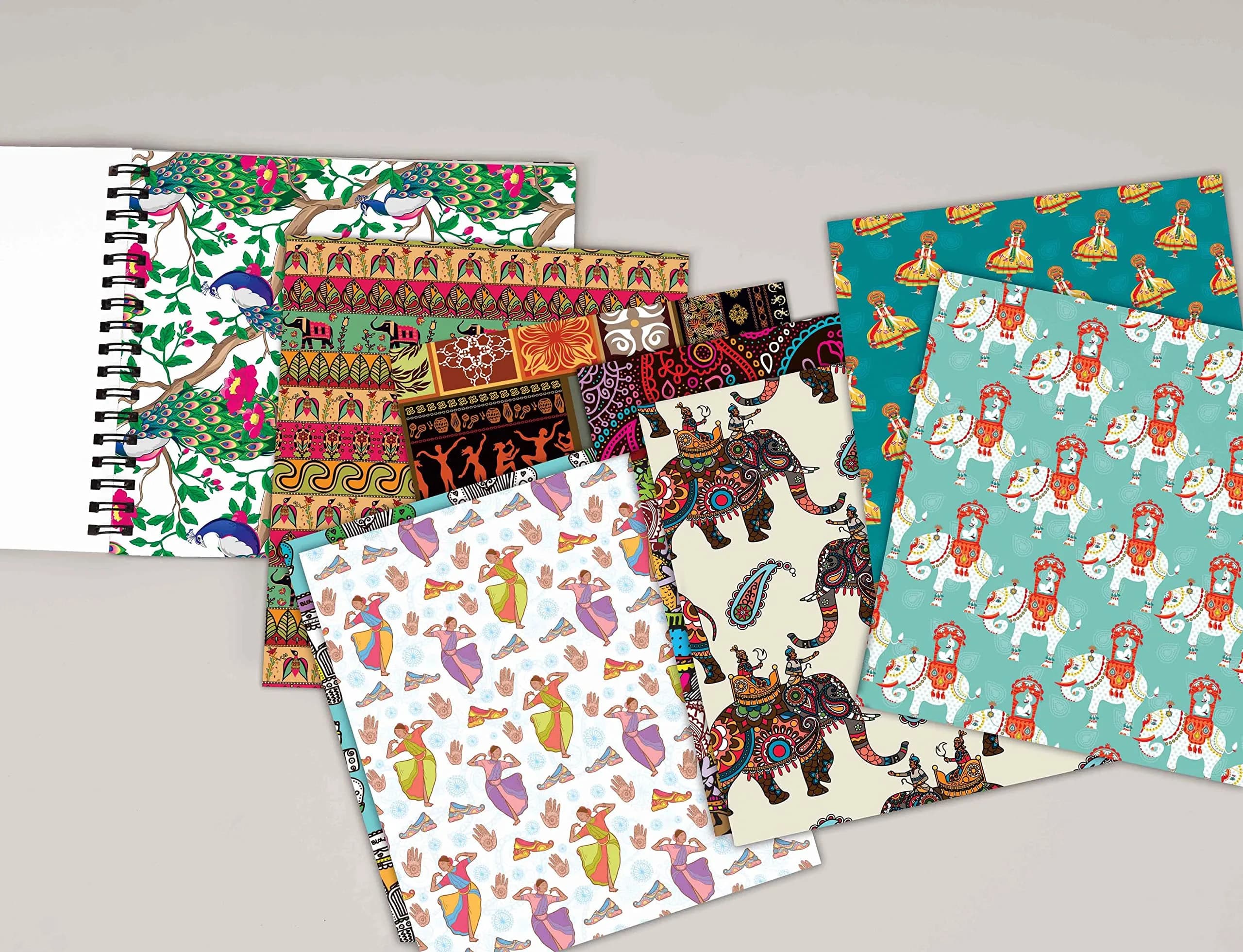 Inkdotpot Asian Indian Theme Scrapbook Paper Pad 6x6 Inch (25 Sheets) | Acid-Free Decorative Cardstock for Crafts - view 8