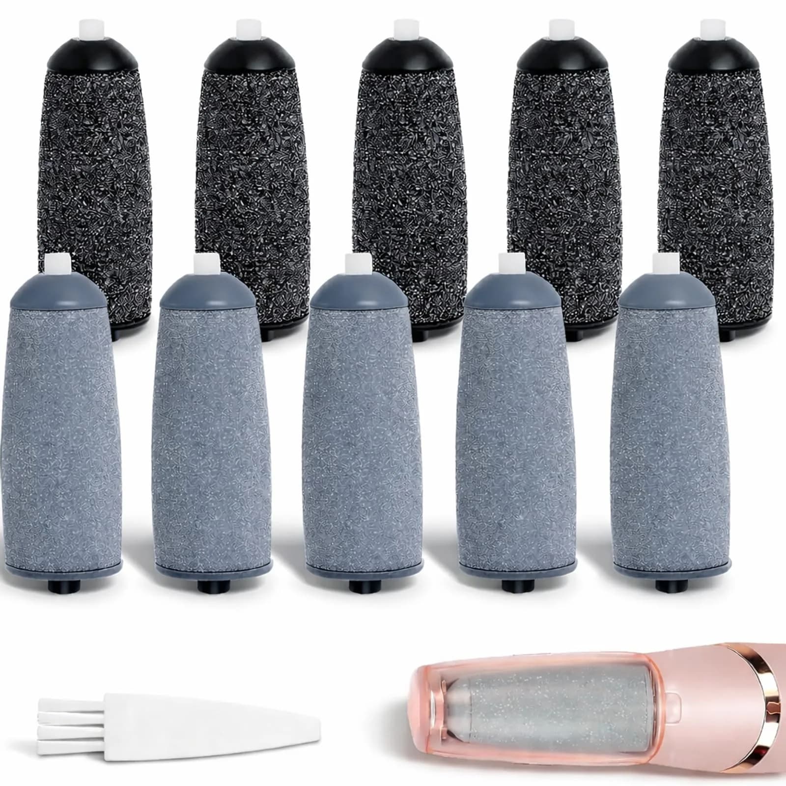 Piwerod Roller Refills for Finishing Touch Flawless Pedi 96g (3.4 oz) | 10 Pack Replacement Heads with Brush - main product image