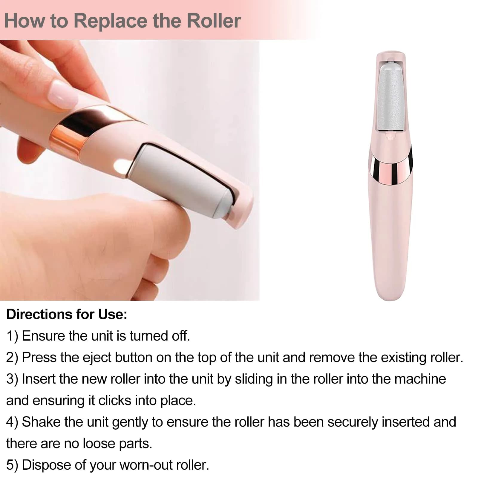 Piwerod Roller Refills for Finishing Touch Flawless Pedi 96g (3.4 oz) | 10 Pack Replacement Heads with Brush - view 5