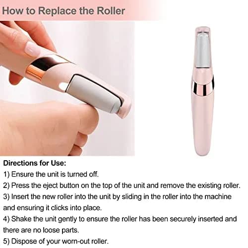Piwerod Roller Refills for Finishing Touch Flawless Pedi 96g (3.4 oz) | 10 Pack Replacement Heads with Brush thumbnail 5