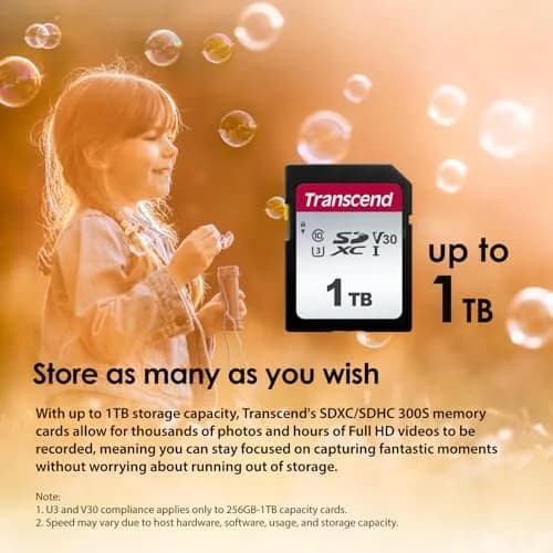 Transcend 1TB SDXC SD Card UHS-I U3 V30 4K UHD & Full HD | High-Speed Memory Card for DSLR & Trail Cameras thumbnail 3