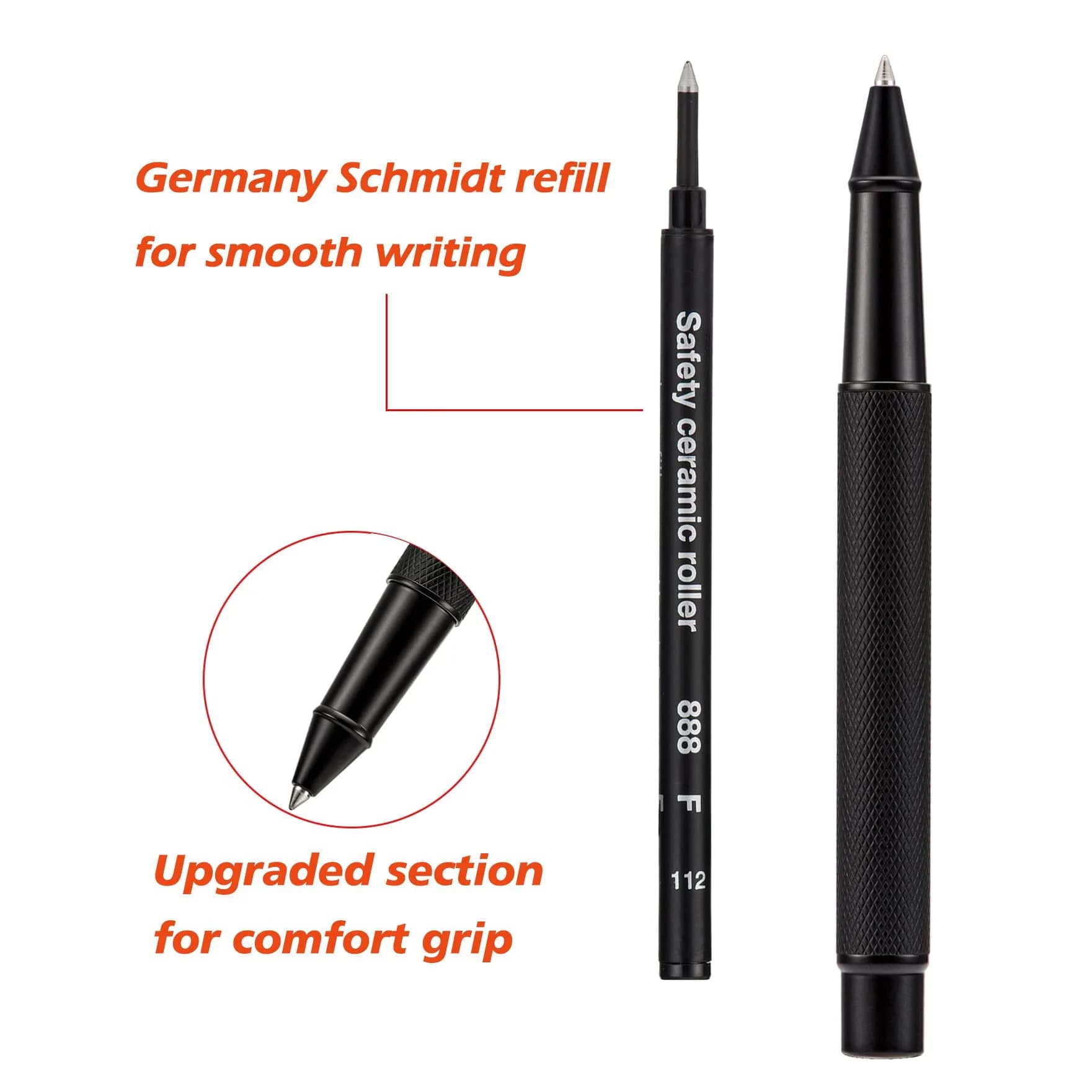 Asvine Hongdian 1851 Black Roller Pen with Schmidt Black Ink | Smooth Writing for Business Signatures - view 3