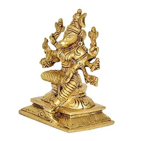 Dattatreya Brass Goddess Varahi Idol Figurine 10.7cm (4.2 Inches) | Traditional Eight Armed Sculpture for Home Temple thumbnail 2