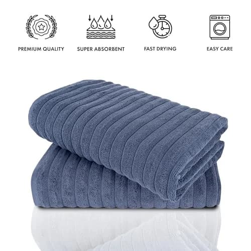 Classic Turkish Towels CTT - Premium 2 Piece Jumbo Bath Sheets 40"x65" | 100% Turkish Cotton Ultra Absorbent thumbnail 5