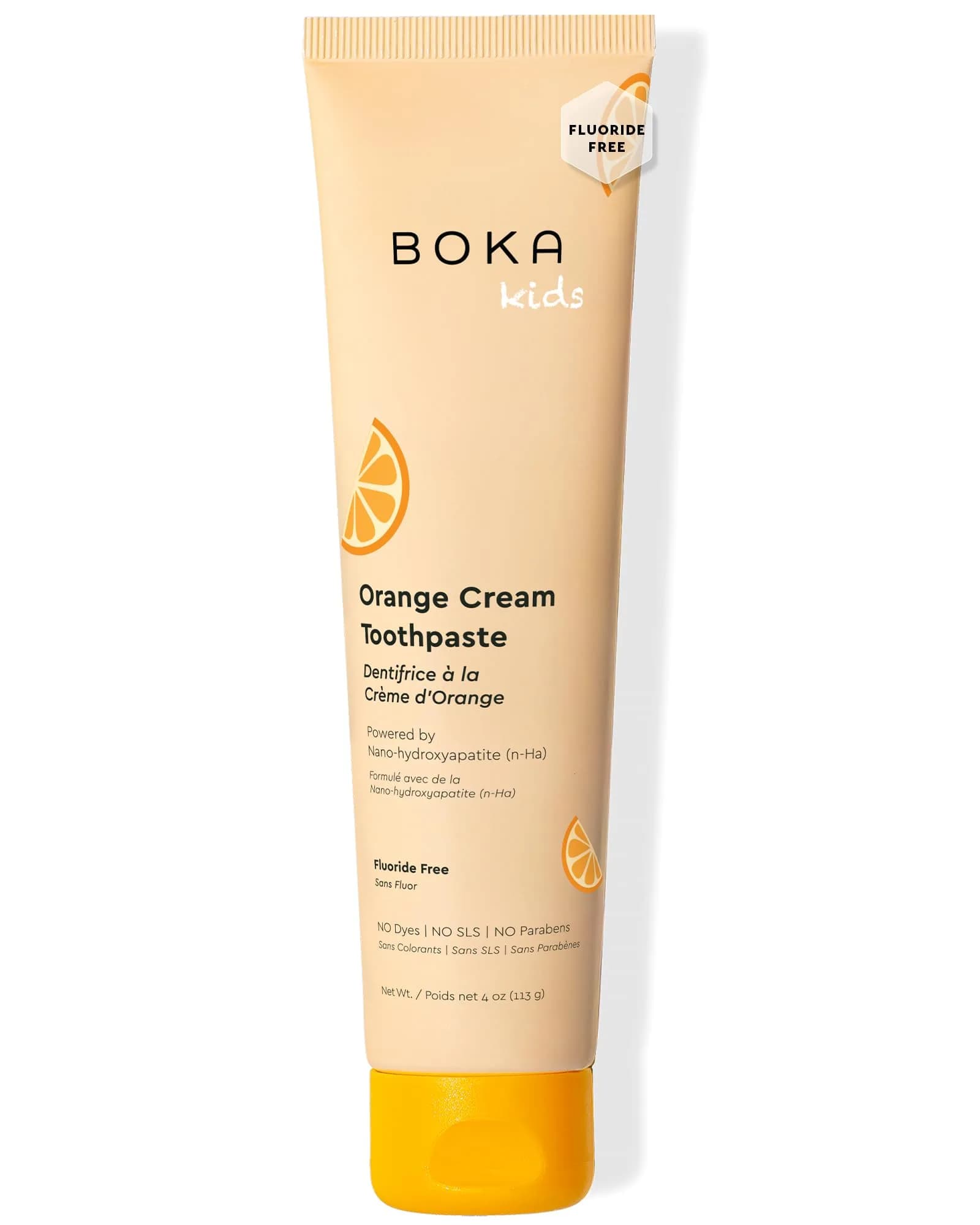 Boka Orange Cream Fluoride-Free Toothpaste with Nano Hydroxyapatite, 113g (4 oz) | USA Imported Kids Toothpaste - main product image