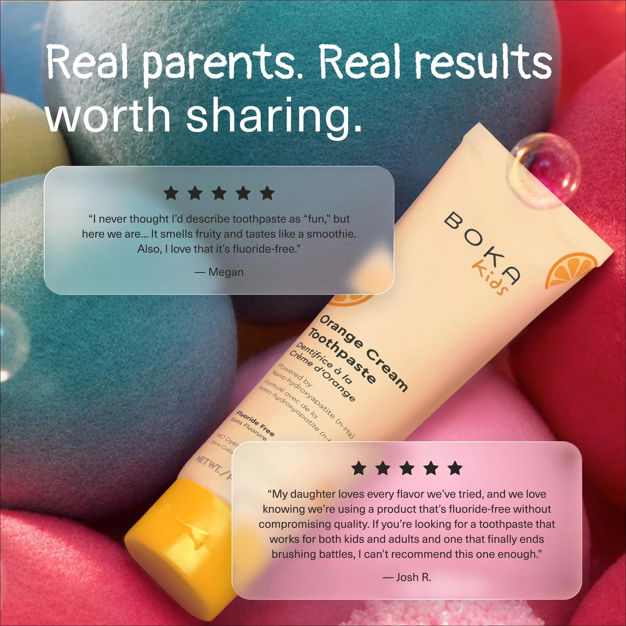 Boka Kids Toothpaste Orange Cream Nano Hydroxyapatite Fluoride-Free 113g (4 Oz) | Enamel Care for Kids Ages 1+ - view 8