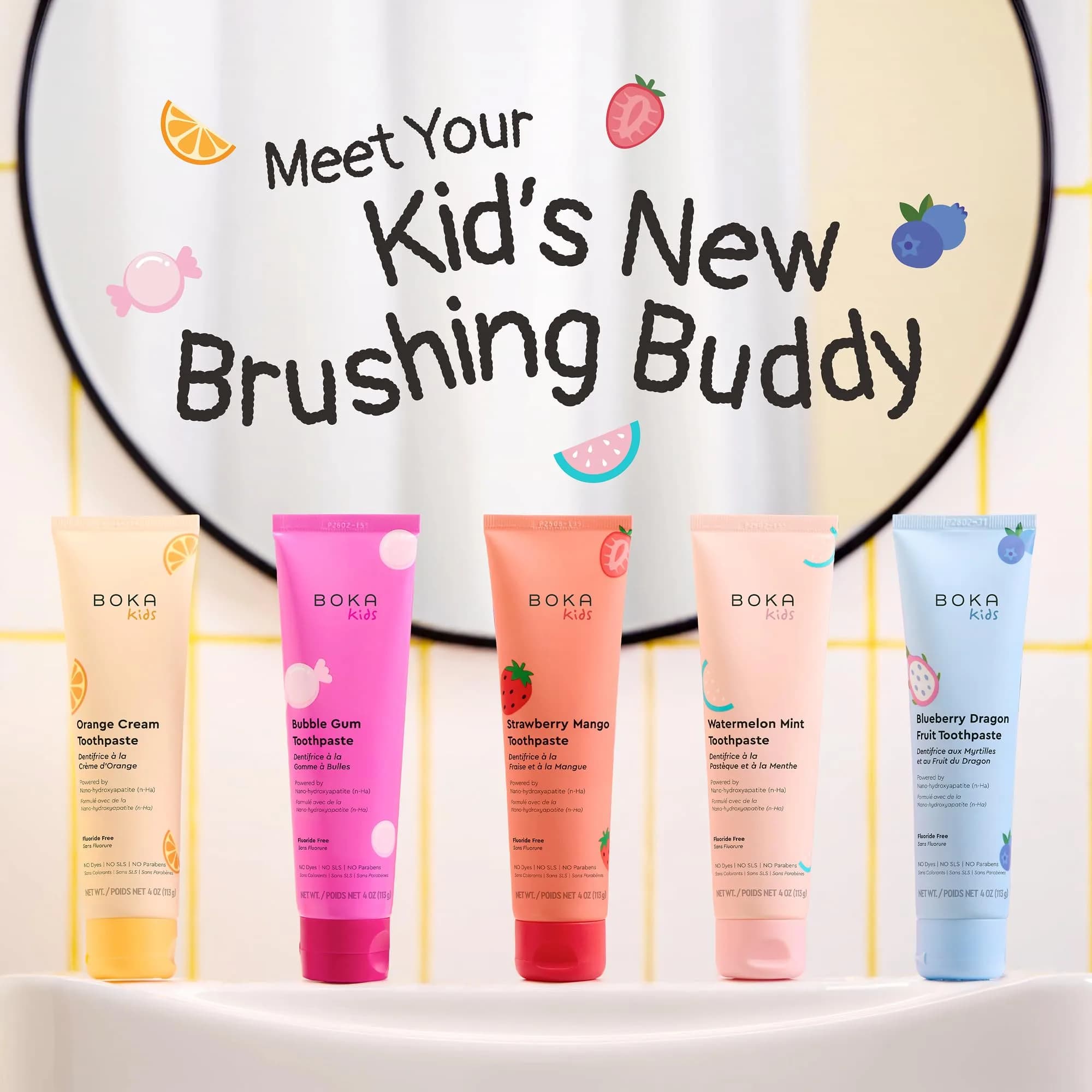 Boka Kids Toothpaste Orange Cream Nano Hydroxyapatite Fluoride-Free 113g (4 Oz) | Enamel Care for Kids Ages 1+ - view 9