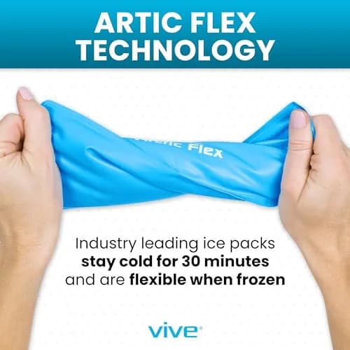 Vive Knee Ice Pack Wrap (2 Pack) - Cold/Hot Gel Compression Brace for Pain Relief thumbnail 9