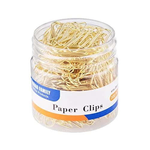 FUDAO FAMILY Gold Paper Clips 300-Count 1.1 Inch (28mm) Small | Reusable Storage & Office Use thumbnail 6