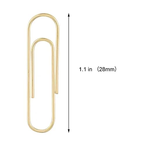 FUDAO FAMILY Gold Paper Clips 300-Count 1.1 Inch (28mm) Small | Reusable Storage & Office Use thumbnail 2