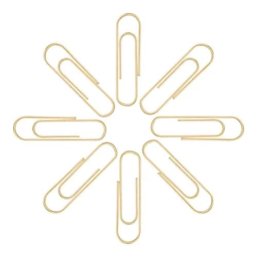 FUDAO FAMILY Gold Paper Clips 300-Count 1.1 Inch (28mm) Small | Reusable Storage & Office Use thumbnail 3