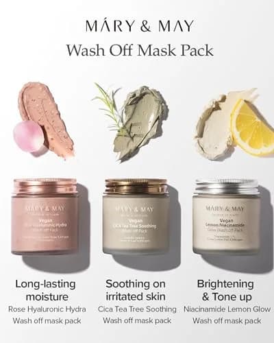 Mary&May Vegan Rose Hyaluronic Wash-Off Clay Mask 4.23 oz Hydrating & Pore Care for Normal, Oily Skin thumbnail 8