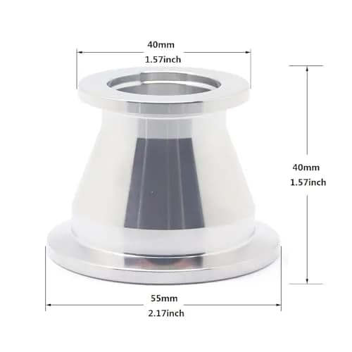 QMINOX SS304 Vacuum Conical Reducer KF adaptor fittings KF-40 to KF-25 | Stainless Steel Vacuum Fitting thumbnail 2