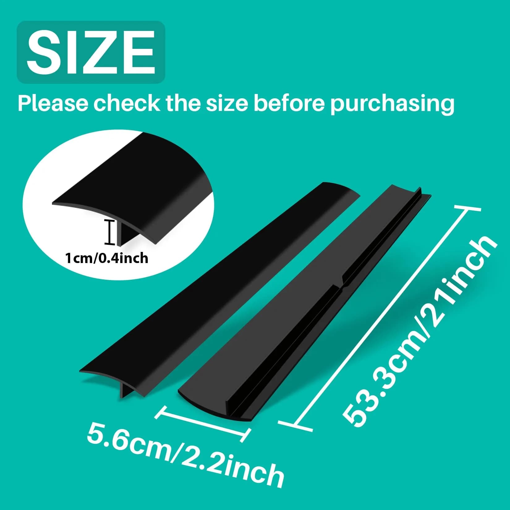 CARGEN 21 Inch Silicone Stove Counter Gap Cover Filler 2-Pack Black | Seals Gaps, Dishwasher Safe, Heat Resistant - view 7