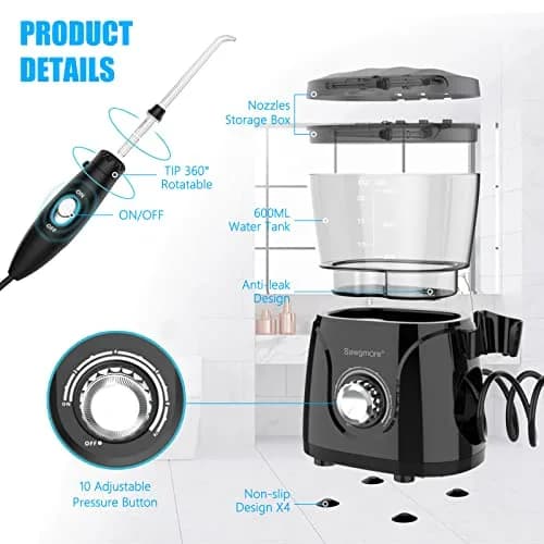 Sawgmore Water Dental Flosser 600ML Electric Oral Irrigator | Deep Clean & Gums Care thumbnail 6