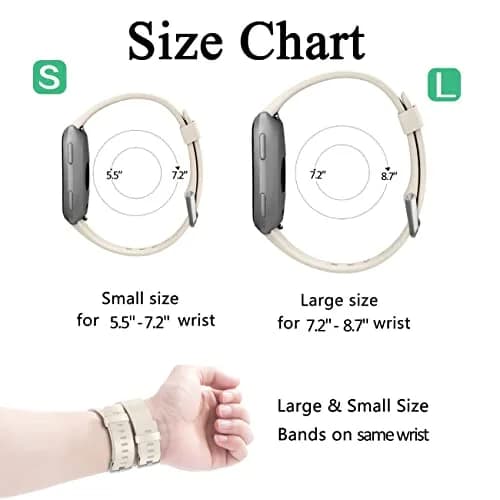 Wepro Sport Bands Compatible with Fitbit Versa 2, Soft Elastomer, Sweat-Resistant, Small & Large Sizes, Unisex thumbnail 7