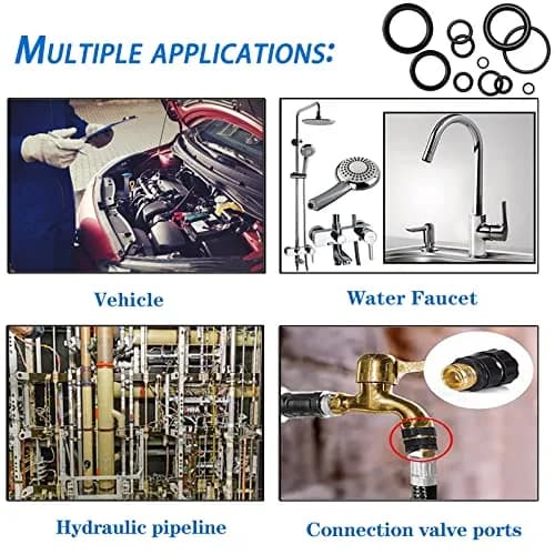 ZDBB 1280 Pcs Rubber O-Ring Assortment Kit with Pick & Hook Set, Metric Sizes 6mm-28mm OD thumbnail 5