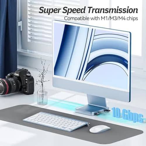 Minisopuru DS802 iMac Docking Station for 24 inch iMac M1/M3/M4/M5, Blue | Support M.2 SSD & 10Gbps Data Transfer thumbnail 5
