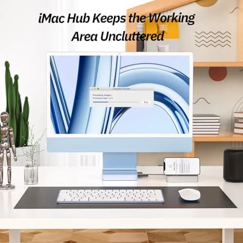 Minisopuru DS802 iMac Docking Station for 24 inch iMac M1/M3/M4/M5, Blue | Support M.2 SSD & 10Gbps Data Transfer thumbnail 6