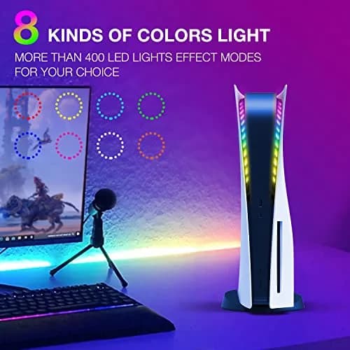 JUSPRO PS5 LED Light Strip Kit for Slim Console, Digital & Disc Editions | RGB Ring Lights with App & Remote Control thumbnail 3