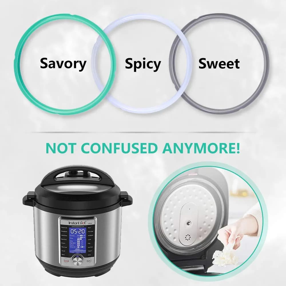 ZoneFly 8 Qt Sealing Ring - 3 Pack Silicone Gasket for Instant Pot Pressure Cooker - view 4