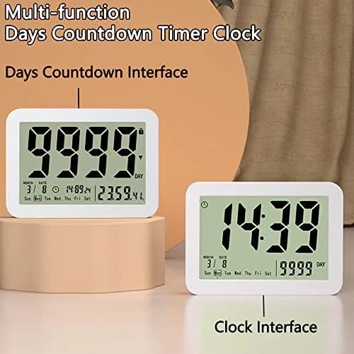 MOSTRUST Digital Countdown Days Timer Clock | 9999 Days Count Up & Down | Magnetic Stand thumbnail 2