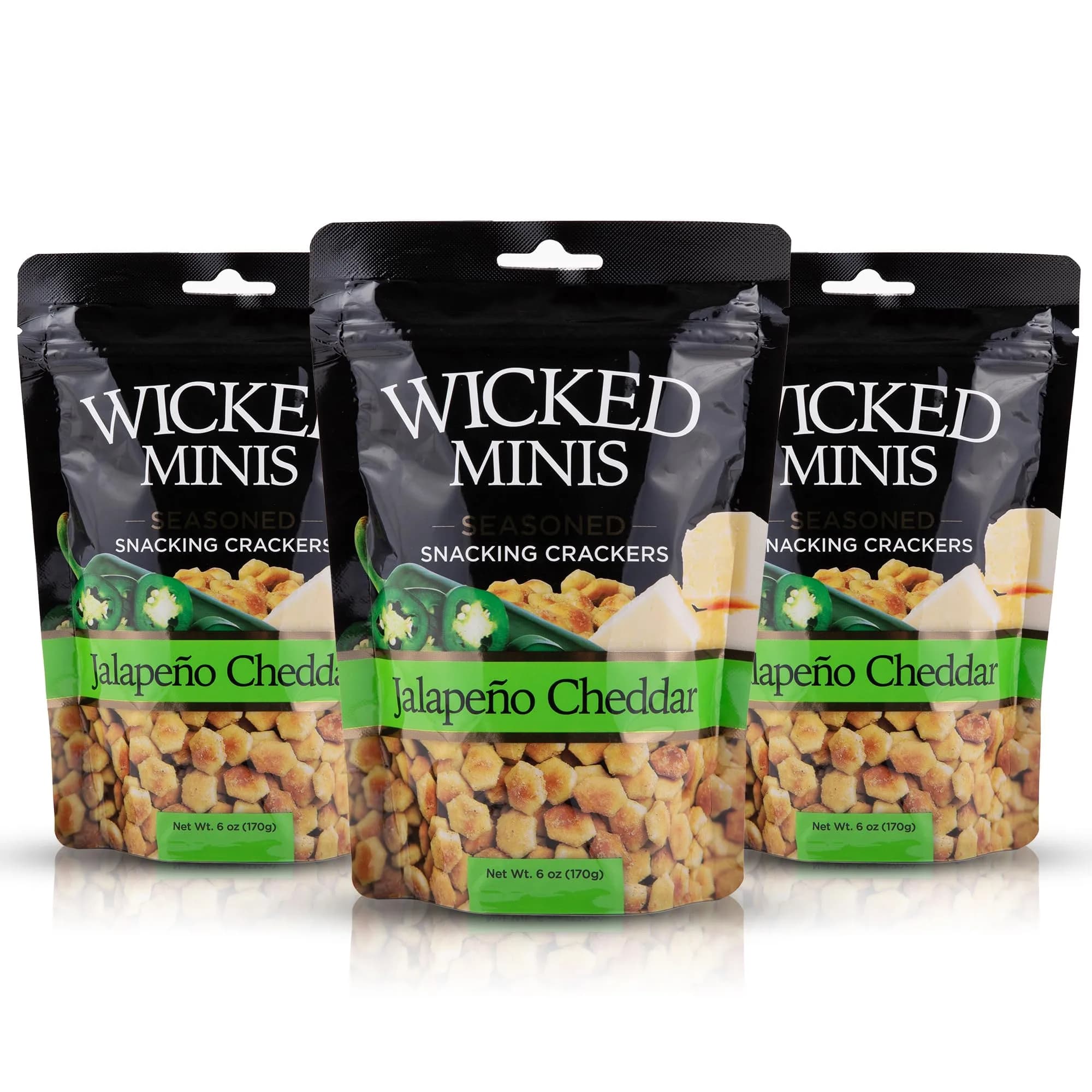 Wicked Mix Soup & Oyster Crackers - Saltine & Salted Flavored Mini Puffed 6oz Pack of 3 | American Flavors & Resealable Convenience