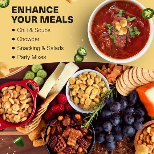 Wicked Mix Soup & Oyster Crackers - Saltine & Salted Flavored Mini Puffed 6oz Pack of 3 | American Flavors & Resealable Convenience thumbnail 2
