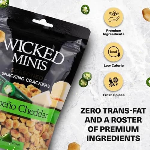 Wicked Mix Soup & Oyster Crackers - Saltine & Salted Flavored Mini Puffed 6oz Pack of 3 | American Flavors & Resealable Convenience thumbnail 3