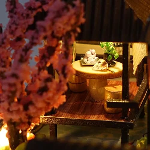 CUTEBEE Japanese Garden House Miniature Dollhouse Kit with Furniture & LED Light, 12.6cm L x 9.5cm W x 9.8cm H | DIY Collectible Building for Adults thumbnail 11