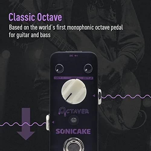 SONICAKE Octave Guitar Pedal Analog Classic Lower Octave Guitar Effects Pedal for Guitar & Bass, True Bypass - Octaver 9V DC (3.68 in) thumbnail 2