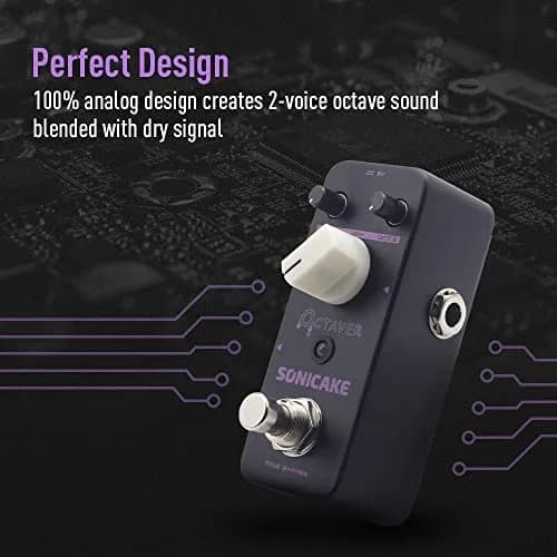 SONICAKE Octave Guitar Pedal Analog Classic Lower Octave Guitar Effects Pedal for Guitar & Bass, True Bypass - Octaver 9V DC (3.68 in) thumbnail 3
