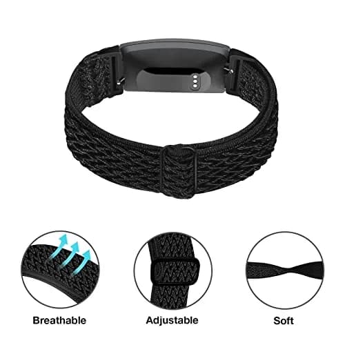 DKGKOO 3-Pack Elastic Nylon Bands for Fitbit Inspire 2 / Inspire HR / Inspire / Ace 2 | Breathable, Adjustable, Unisex (70-120 chars) thumbnail 2
