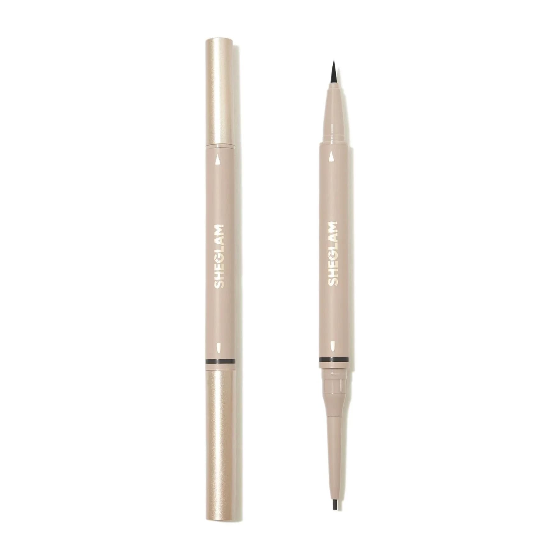 SHEGLAM Dual-Sided Eyebrow Pencil Chocolate | Waterproof Matte Cream & Liquid Pen