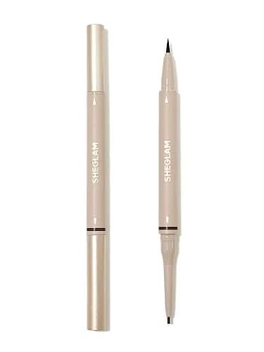 SHEGLAM Dual-Sided Eyebrow Pencil Chocolate | Waterproof Matte Cream & Liquid Pen thumbnail 1