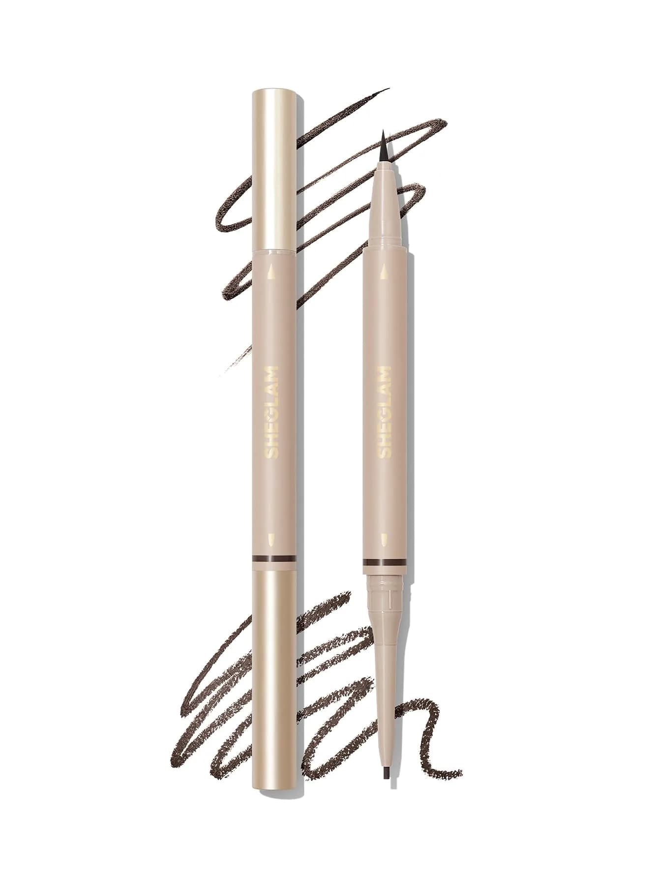 SHEGLAM Dual-Sided Eyebrow Pencil Chocolate | Waterproof Matte Cream & Liquid Pen - view 8