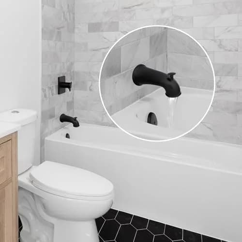 Danco Tub Spout with Diverter | 6 in Reach, Matte Black, Universal Fit, Bathroom Replacement thumbnail 4