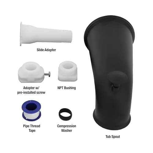 Danco Tub Spout with Diverter | 6 in Reach, Matte Black, Universal Fit, Bathroom Replacement thumbnail 6