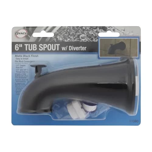 Danco Tub Spout with Diverter | 6 in Reach, Matte Black, Universal Fit, Bathroom Replacement thumbnail 7