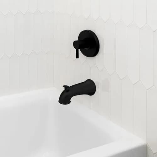 Danco Tub Spout with Diverter | 6 in Reach, Matte Black, Universal Fit, Bathroom Replacement thumbnail 2