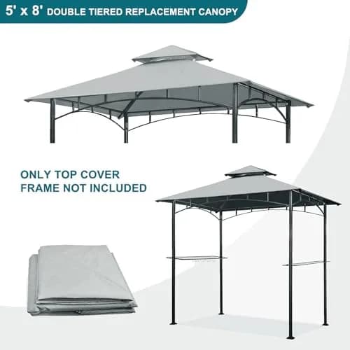 Wonwon Grill Gazebo Replacement Canopy Top 5x8 ft | Double Layer Ventilated Cover for Model L-GG001PST-F thumbnail 4