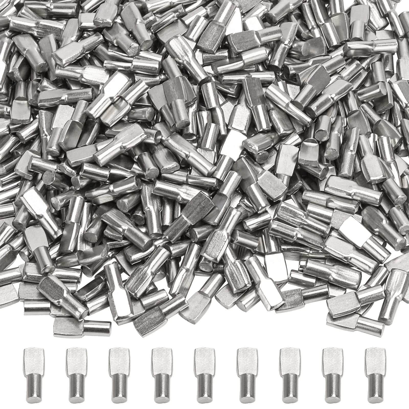 Tbestmax 5mm Spoon Shape Shelf Pins, 240 Count | Stainless Steel Cabinet Furniture Support Pegs