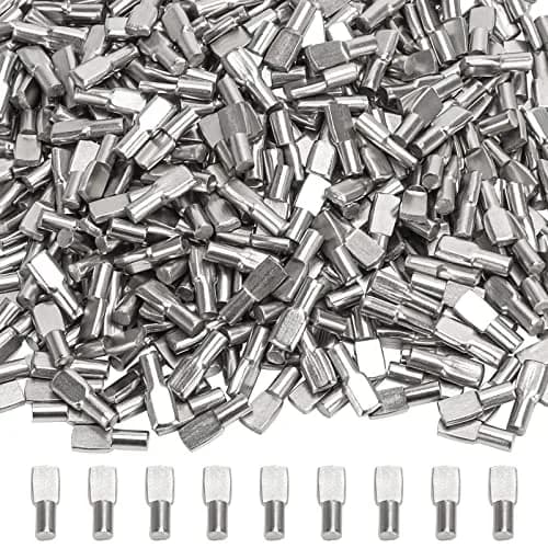 Tbestmax 5mm Spoon Shape Shelf Pins, 240 Count | Stainless Steel Cabinet Furniture Support Pegs thumbnail 1
