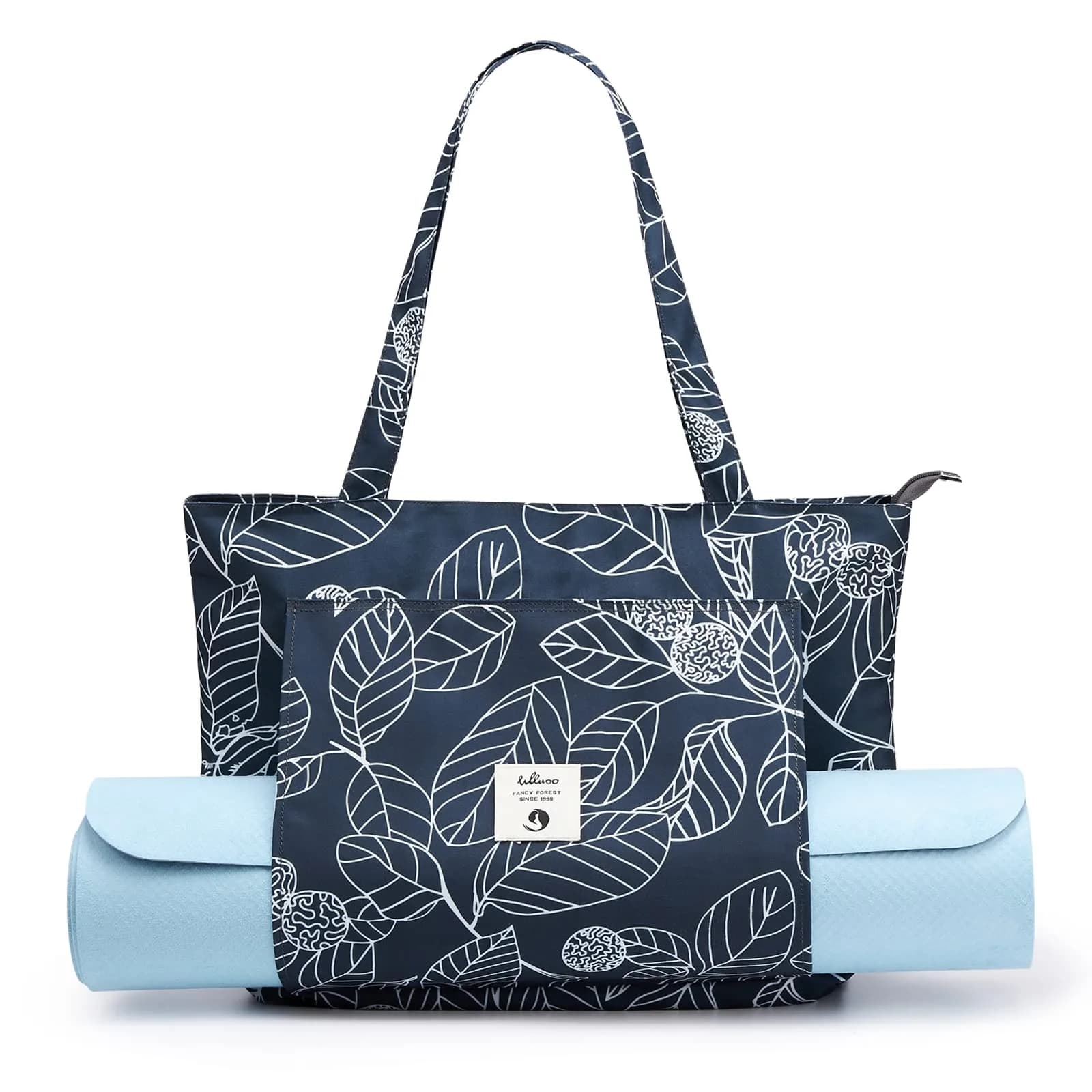 WLLWOO WLLWOO Yoga Bags for Women with Yoga Mats Bags Carrier Carryall Canvas Tote for Pilates Shoulder for Travel Office Beach Workout (Leaf) - main product image
