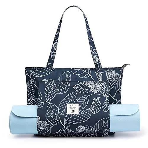 WLLWOO WLLWOO Yoga Bags for Women with Yoga Mats Bags Carrier Carryall Canvas Tote for Pilates Shoulder for Travel Office Beach Workout (Leaf) thumbnail 1