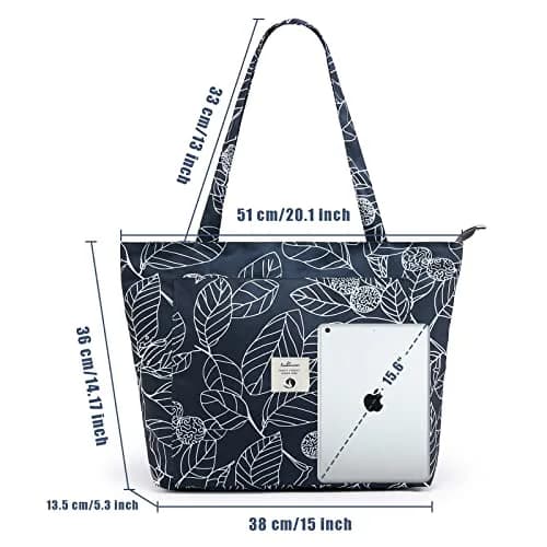 WLLWOO WLLWOO Yoga Bags for Women with Yoga Mats Bags Carrier Carryall Canvas Tote for Pilates Shoulder for Travel Office Beach Workout (Leaf) thumbnail 3